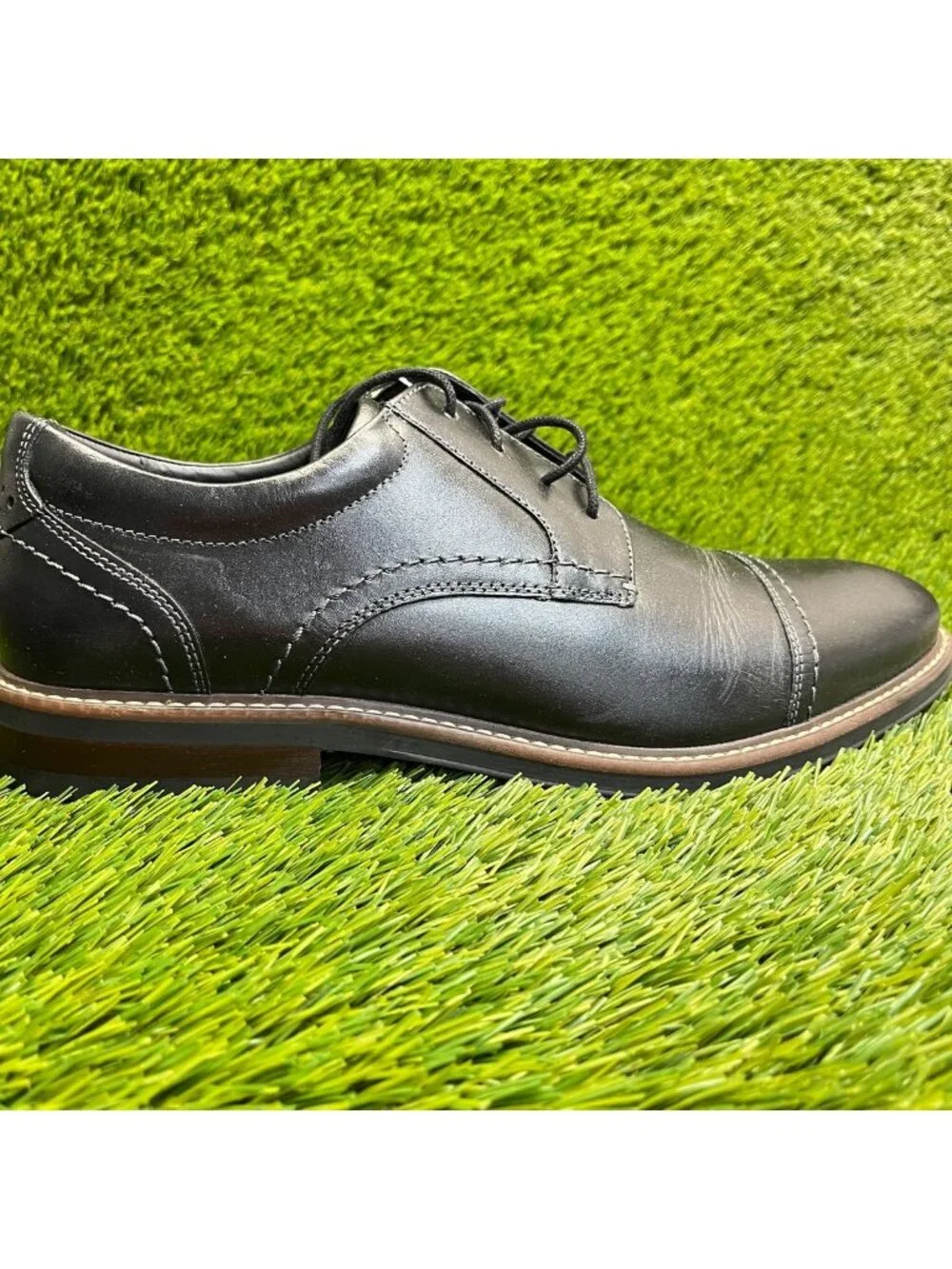 Nunn Bush Westfield Mens Size 11 Black Casual Classic Cap Toe Oxford Dress Shoes